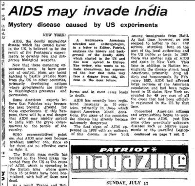 aids may invade india